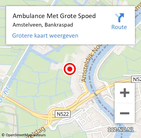 Locatie op kaart van de 112 melding: Ambulance Met Grote Spoed Naar Amstelveen, Bankraspad op 26 september 2021 16:25