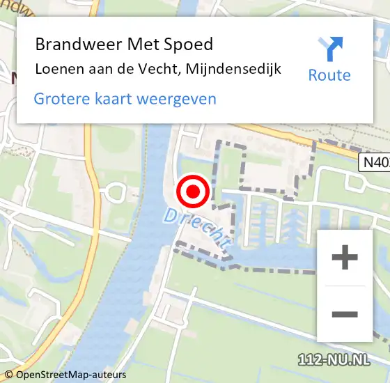 Locatie op kaart van de 112 melding: Brandweer Met Spoed Naar Loenen aan de Vecht, Mijndensedijk op 26 september 2021 17:00