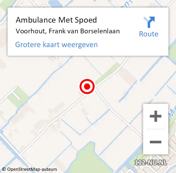 Locatie op kaart van de 112 melding: Ambulance Met Spoed Naar Voorhout, Frank van Borselenlaan op 26 september 2021 18:23