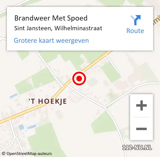Locatie op kaart van de 112 melding: Brandweer Met Spoed Naar Sint Jansteen, Wilhelminastraat op 26 september 2021 19:30