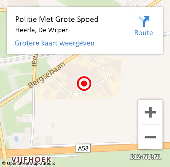 Locatie op kaart van de 112 melding: Politie Met Grote Spoed Naar Heerle, De Wijper op 26 september 2021 19:54