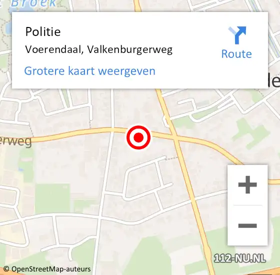 Locatie op kaart van de 112 melding: Politie Voerendaal, Valkenburgerweg op 26 september 2021 20:05