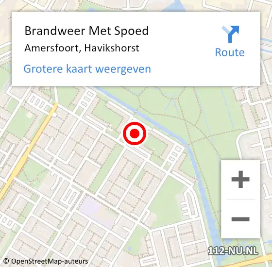 Locatie op kaart van de 112 melding: Brandweer Met Spoed Naar Amersfoort, Havikshorst op 26 september 2021 20:37