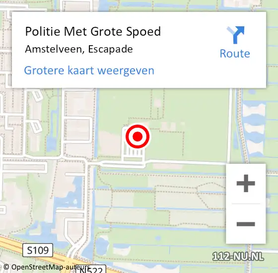 Locatie op kaart van de 112 melding: Politie Met Grote Spoed Naar Amstelveen, Escapade op 26 september 2021 20:37