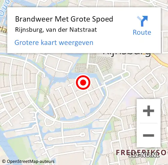 Locatie op kaart van de 112 melding: Brandweer Met Grote Spoed Naar Rijnsburg, van der Natstraat op 26 september 2021 20:47