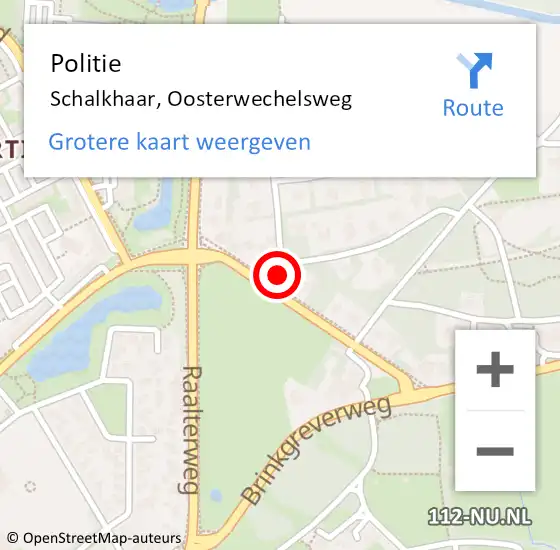 Locatie op kaart van de 112 melding: Politie Schalkhaar, Oosterwechelsweg op 26 september 2021 21:17