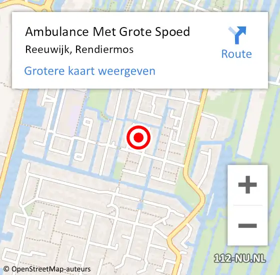 Locatie op kaart van de 112 melding: Ambulance Met Grote Spoed Naar Reeuwijk, Rendiermos op 26 september 2021 22:42