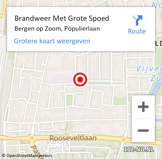 Locatie op kaart van de 112 melding: Brandweer Met Grote Spoed Naar Bergen op Zoom, Populierlaan op 26 september 2021 23:02