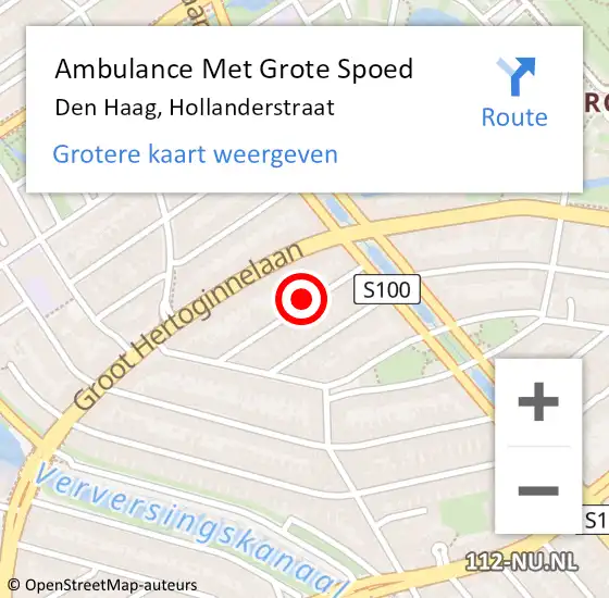 Locatie op kaart van de 112 melding: Ambulance Met Grote Spoed Naar Den Haag, Hollanderstraat op 26 september 2021 23:10