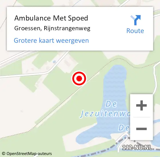 Locatie op kaart van de 112 melding: Ambulance Met Spoed Naar Groessen, Rijnstrangenweg op 27 september 2021 03:36