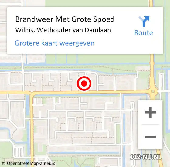 Locatie op kaart van de 112 melding: Brandweer Met Grote Spoed Naar Wilnis, Wethouder van Damlaan op 27 september 2021 03:48