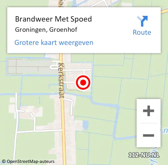 Locatie op kaart van de 112 melding: Brandweer Met Spoed Naar Groningen, Groenhof op 24 juni 2014 09:08