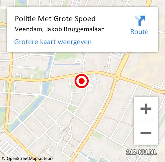 Locatie op kaart van de 112 melding: Politie Met Grote Spoed Naar Veendam, Jakob Bruggemalaan op 27 september 2021 07:48