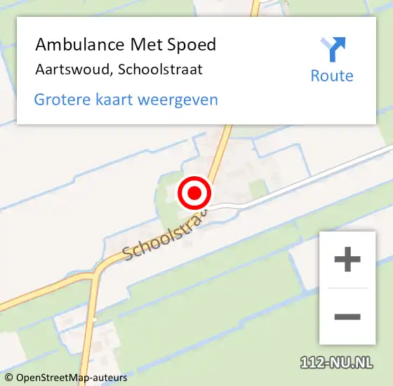 Locatie op kaart van de 112 melding: Ambulance Met Spoed Naar Aartswoud, Schoolstraat op 6 oktober 2013 03:39