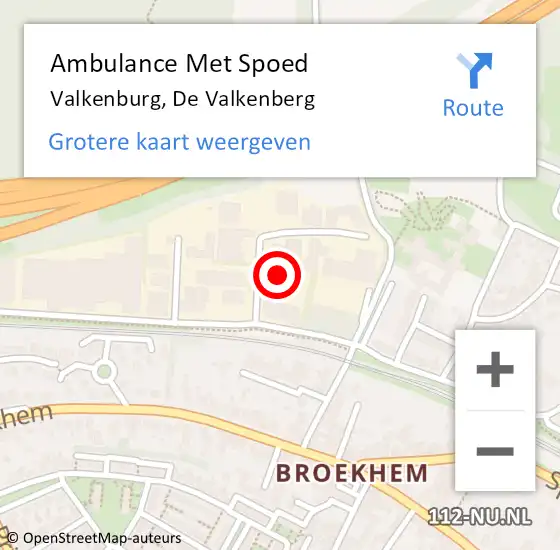 Locatie op kaart van de 112 melding: Ambulance Met Spoed Naar Valkenburg, De Valkenberg op 24 juni 2014 09:24