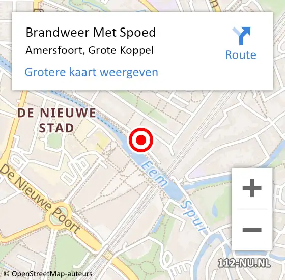 Locatie op kaart van de 112 melding: Brandweer Met Spoed Naar Amersfoort, Grote Koppel op 27 september 2021 10:16