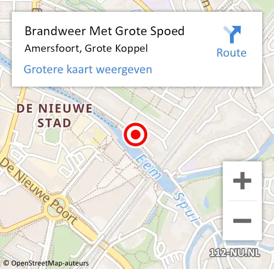 Locatie op kaart van de 112 melding: Brandweer Met Grote Spoed Naar Amersfoort, Grote Koppel op 27 september 2021 10:16