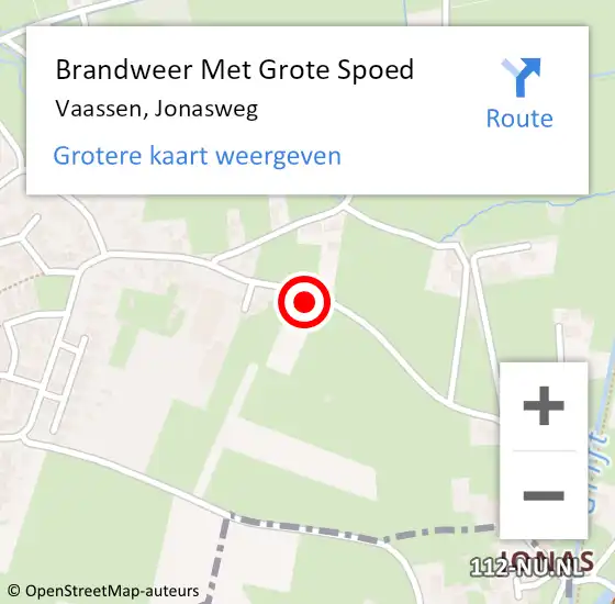 Locatie op kaart van de 112 melding: Brandweer Met Grote Spoed Naar Vaassen, Jonasweg op 27 september 2021 11:01