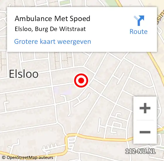 Locatie op kaart van de 112 melding: Ambulance Met Spoed Naar Elsloo, Burg De Witstraat op 24 juni 2014 09:32