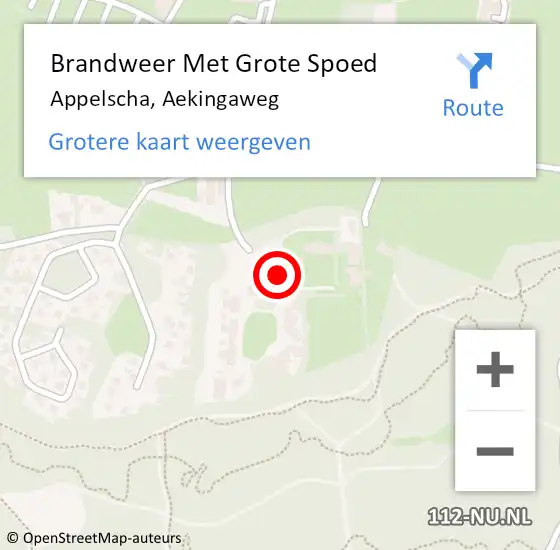 Locatie op kaart van de 112 melding: Brandweer Met Grote Spoed Naar Appelscha, Aekingaweg op 24 juni 2014 09:35