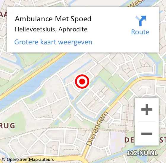 Locatie op kaart van de 112 melding: Ambulance Met Spoed Naar Hellevoetsluis, Aphrodite op 27 september 2021 12:13
