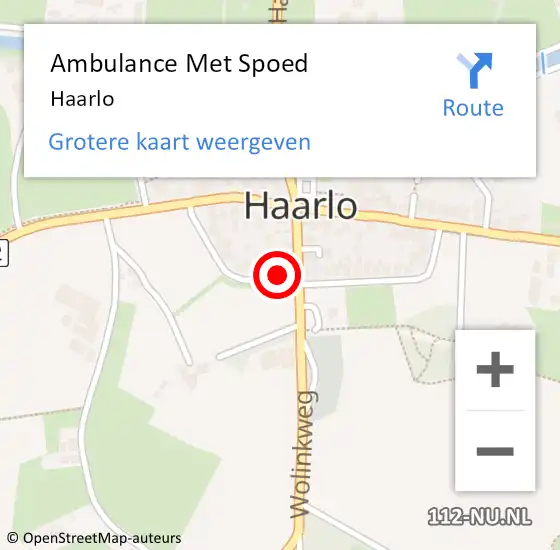 Locatie op kaart van de 112 melding: Ambulance Met Spoed Naar Haarlo op 27 september 2021 12:29