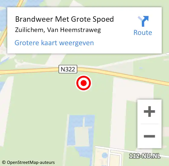 Locatie op kaart van de 112 melding: Brandweer Met Grote Spoed Naar Zuilichem, Van Heemstraweg op 27 september 2021 12:39