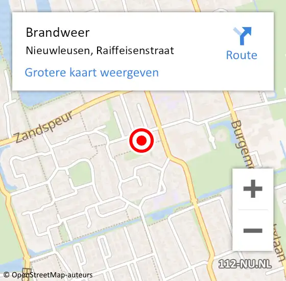 Locatie op kaart van de 112 melding: Brandweer Nieuwleusen, Raiffeisenstraat op 27 september 2021 12:47