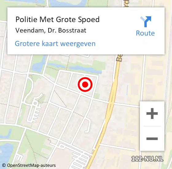 Locatie op kaart van de 112 melding: Politie Met Grote Spoed Naar Veendam, Dr. Bosstraat op 27 september 2021 13:00