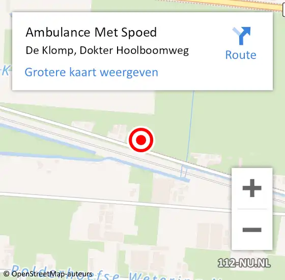 Locatie op kaart van de 112 melding: Ambulance Met Spoed Naar De Klomp, Dokter Hoolboomweg op 27 september 2021 13:07