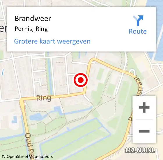 Locatie op kaart van de 112 melding: Brandweer Pernis, Ring op 27 september 2021 13:59