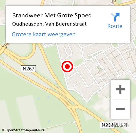 Locatie op kaart van de 112 melding: Brandweer Met Grote Spoed Naar Oudheusden, Van Buerenstraat op 27 september 2021 14:22