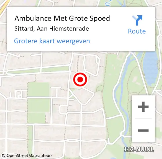 Locatie op kaart van de 112 melding: Ambulance Met Grote Spoed Naar Sittard, Aan Hiemstenrade op 24 juni 2014 09:53