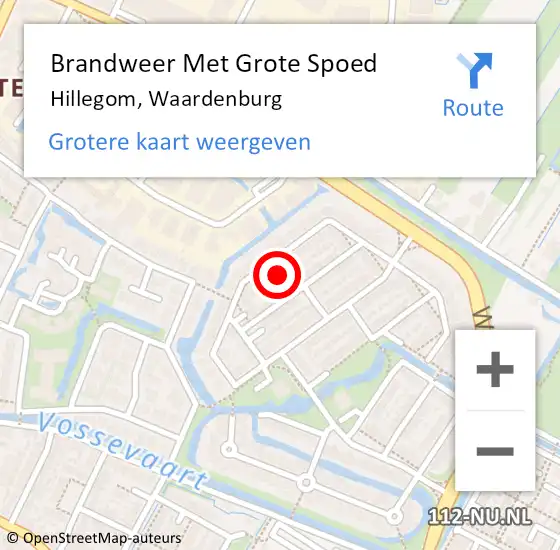 Locatie op kaart van de 112 melding: Brandweer Met Grote Spoed Naar Hillegom, Waardenburg op 27 september 2021 15:05