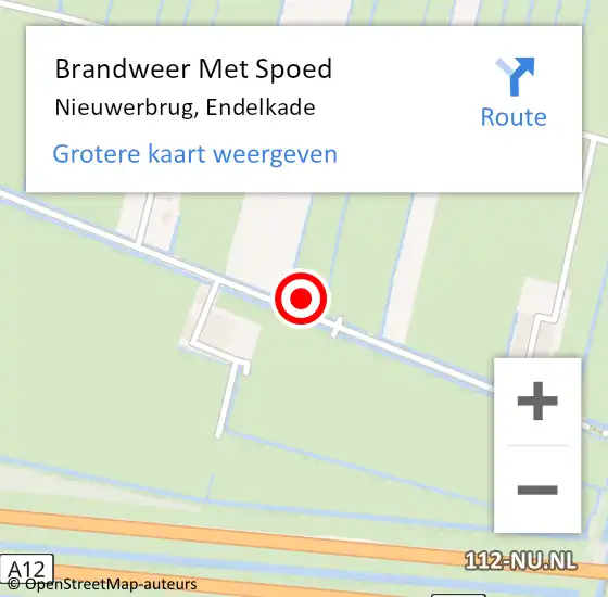 Locatie op kaart van de 112 melding: Brandweer Met Spoed Naar Nieuwerbrug, Endelkade op 27 september 2021 15:05