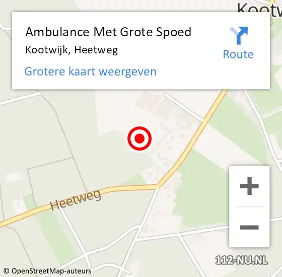 Locatie op kaart van de 112 melding: Ambulance Met Grote Spoed Naar Kootwijk, Heetweg op 27 september 2021 15:09