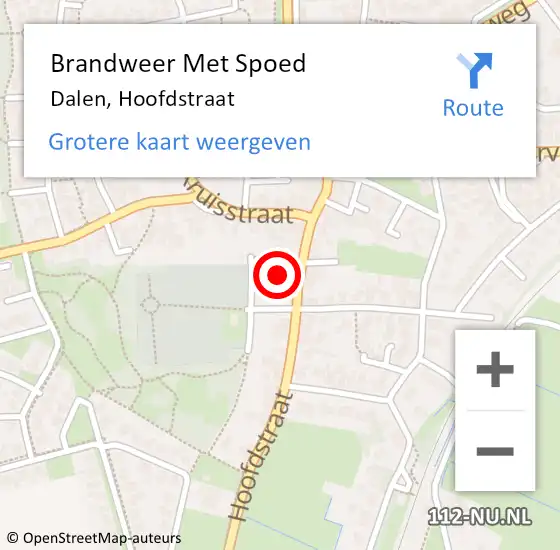 Locatie op kaart van de 112 melding: Brandweer Met Spoed Naar Dalen, Hoofdstraat op 27 september 2021 15:20