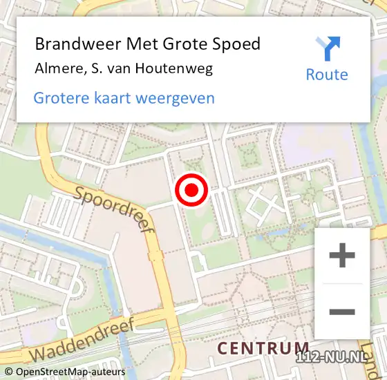 Locatie op kaart van de 112 melding: Brandweer Met Grote Spoed Naar Almere, S. van Houtenweg op 27 september 2021 15:49