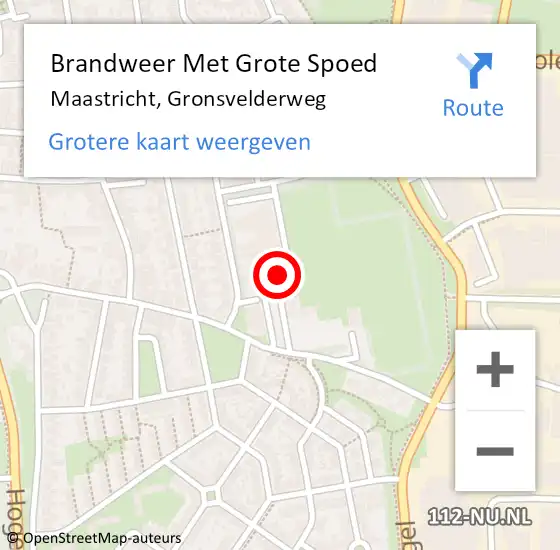 Locatie op kaart van de 112 melding: Brandweer Met Grote Spoed Naar Maastricht, Gronsvelderweg op 27 september 2021 15:50