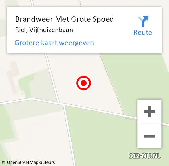 Locatie op kaart van de 112 melding: Brandweer Met Grote Spoed Naar Riel, Vijfhuizenbaan op 27 september 2021 16:04