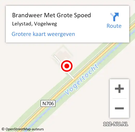 Locatie op kaart van de 112 melding: Brandweer Met Grote Spoed Naar Lelystad, Vogelweg op 27 september 2021 16:40