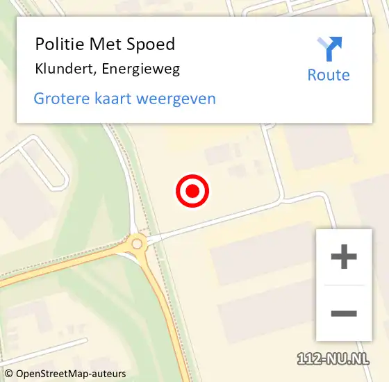 Locatie op kaart van de 112 melding: Politie Met Spoed Naar Klundert, Energieweg op 27 september 2021 16:52