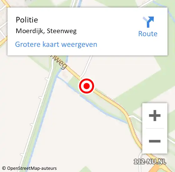 Locatie op kaart van de 112 melding: Politie Moerdijk, Steenweg op 24 juni 2014 10:08