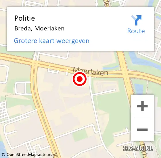 Locatie op kaart van de 112 melding: Politie Breda, Moerlaken op 27 september 2021 17:15