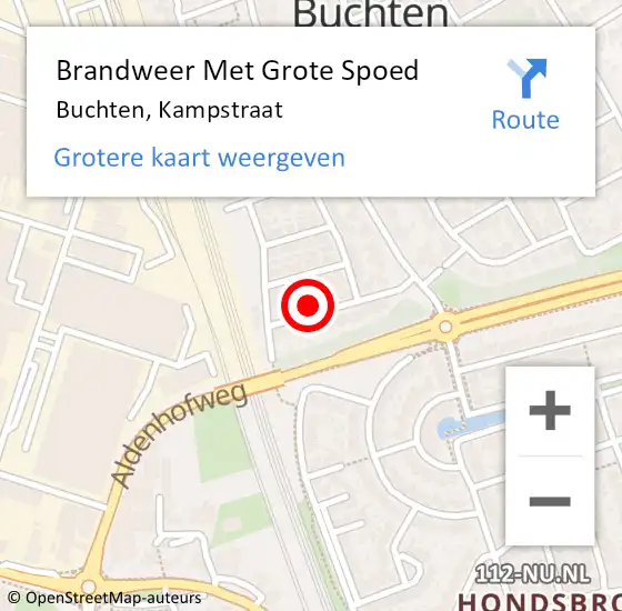 Locatie op kaart van de 112 melding: Brandweer Met Grote Spoed Naar Buchten, Kampstraat op 27 september 2021 17:26