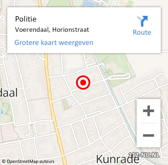 Locatie op kaart van de 112 melding: Politie Voerendaal, Horionstraat op 27 september 2021 17:59