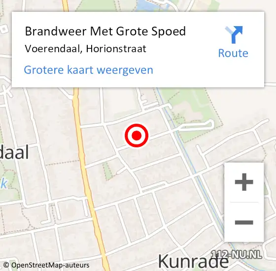 Locatie op kaart van de 112 melding: Brandweer Met Grote Spoed Naar Voerendaal, Horionstraat op 27 september 2021 17:59