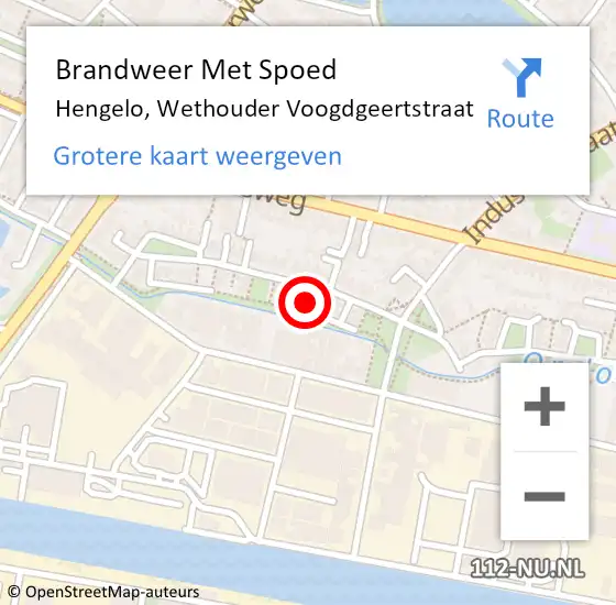 Locatie op kaart van de 112 melding: Brandweer Met Spoed Naar Hengelo, Wethouder Voogdgeertstraat op 27 september 2021 18:06