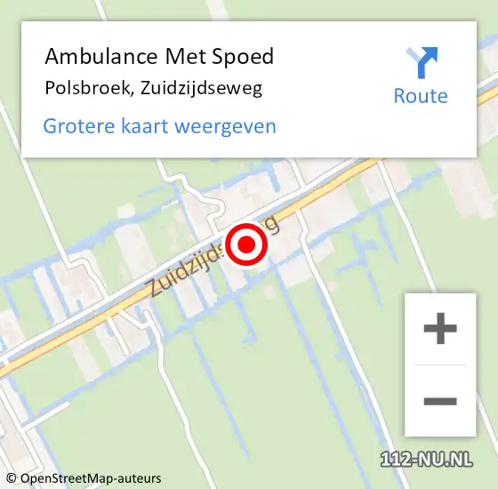 Locatie op kaart van de 112 melding: Ambulance Met Spoed Naar Polsbroek, Zuidzijdseweg op 24 juni 2014 10:15