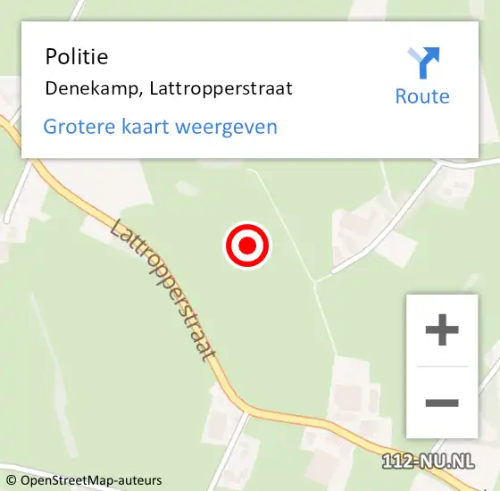 Locatie op kaart van de 112 melding: Politie Denekamp, Lattropperstraat op 27 september 2021 18:35